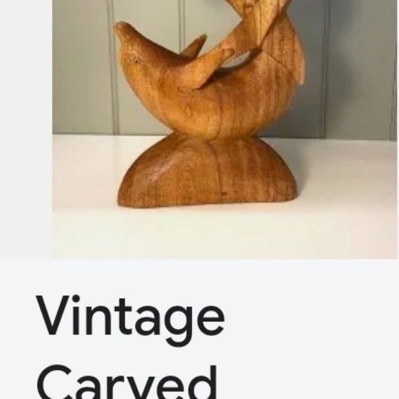 Dancing dolphins wooden carving - Picture 2 of 4